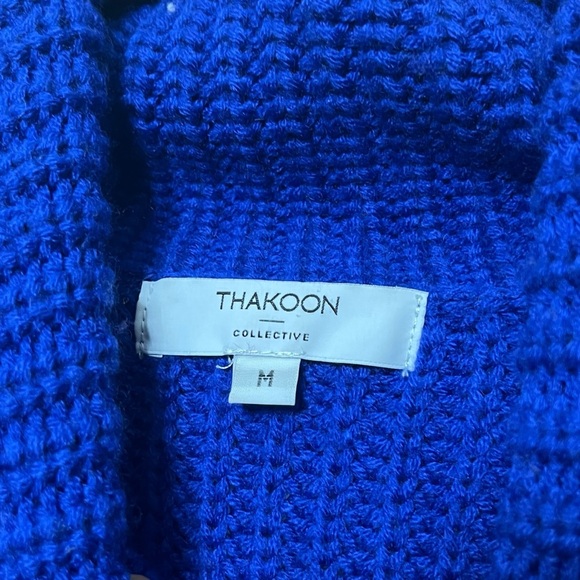 Thakoon Wool Blend Turtleneck Sweater Women’s Medium Blue Chunky Knit Cozy - Picture 9 of 10